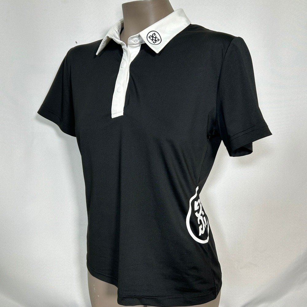 G/FORE Black White Golf Polo Shirt Women's LARGE